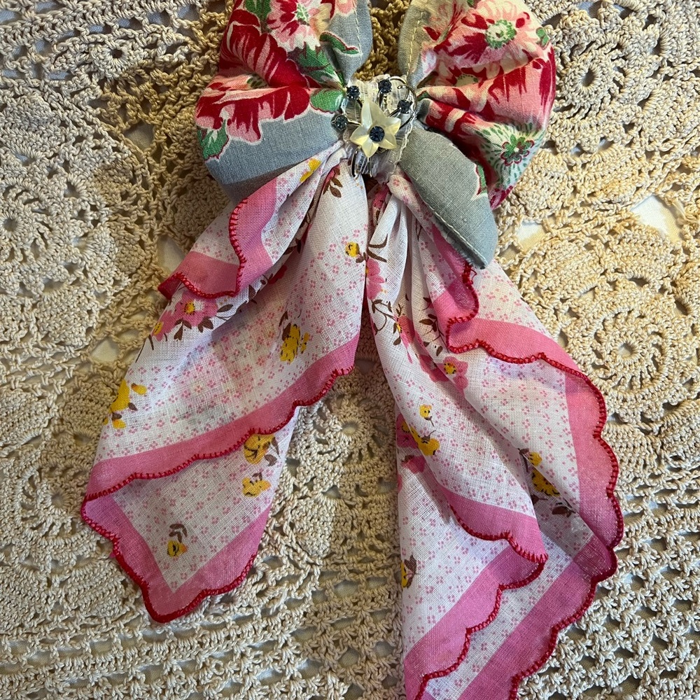 Elegant Pink and Blue Floral Hair Accessory